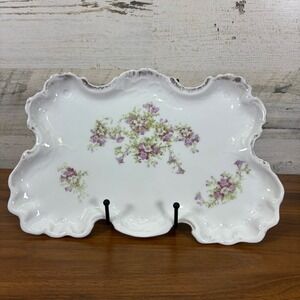 Antique Victoria Austria‎ Scalloped Serving Platter 11" x 7"
